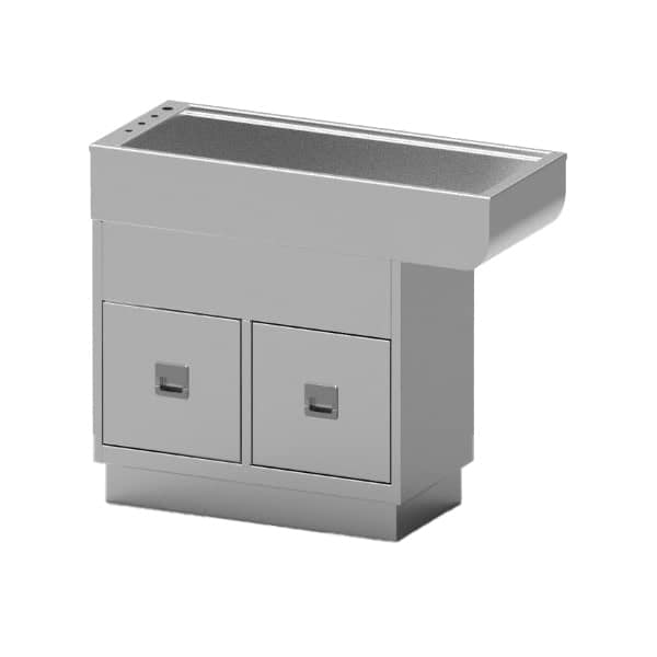 All Stainless Steel Cabinet Style Bi-Level Wet Table with Knee Space